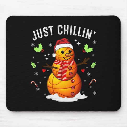 Grappige Chillin' Sneeuwman Skelet Ll Kerstman Hoe Muismat (Voorkant)