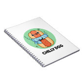 Grappige Chilly Dog Chili Hotdog Woordgrap Notitieboek (Rechterzijde)