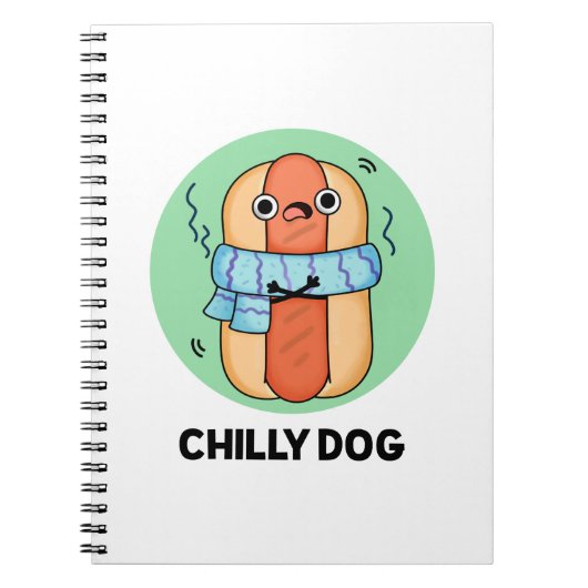 Grappige Chilly Dog Chili Hotdog Woordgrap Notitieboek (Voorkant)