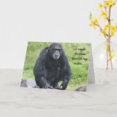 Grappige Chimapanzee Verjaardagskaart voor zus Kaart (Gele Bloem)