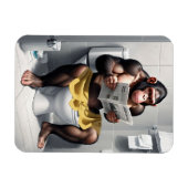 Grappige Chimp op een toilet Flexibele koelkast Magneet (Horizontaal)