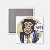 Grappige Chimpansee gaan Meep door Mudge Studios Magneet (Voorkant / Achterkant)