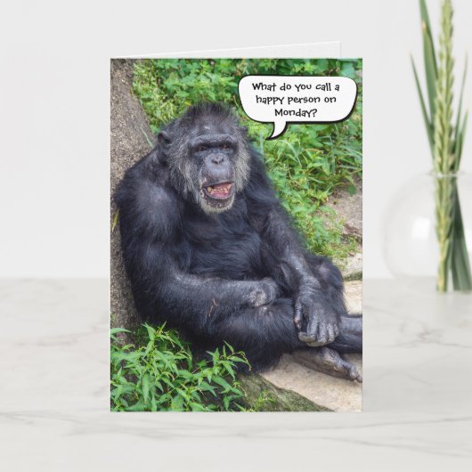 Grappige chimpansee-pensioen humor kaart (Voorkant)