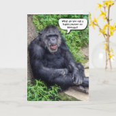 Grappige chimpansee-pensioen humor kaart (Gele Bloem)