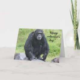 Grappige chimpansee Valentijn, wil je een aapje in Feestdagen Kaart