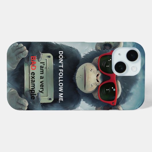 Grappige chimpansee: volg me niet Case-Mate iPhone case (Achterkant (horizontaal))