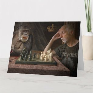 GRAPPIGE CHIMPANSEE VRIEND VERJAARDAG KAART VOOR H