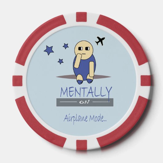 Grappige Chimy Mentaal in Vliegtuigmodus Pokerchip (Voorkant)