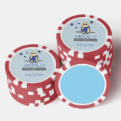 Grappige Chimy Mentaal in Vliegtuigmodus Pokerchip (Opstapeling)