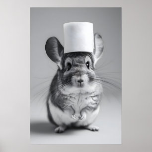 Grappige Chinchilla-badkamerprint, toiletpapierhoe Poster