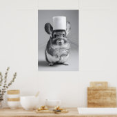 Grappige Chinchilla-badkamerprint, toiletpapierhoe Poster (Keuken)