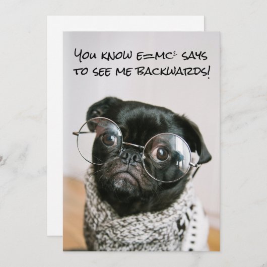 Grappige Chinese Pug Puppy Dog Theory Wetenschappe Feestdagenkaart (Voorkant / Achterkant)