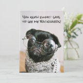 Grappige Chinese Pug Puppy Dog Theory Wetenschappe Feestdagenkaart (Staand voorkant)