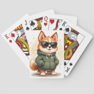 Grappige Chinook Kawaii Hond Pokerkaarten