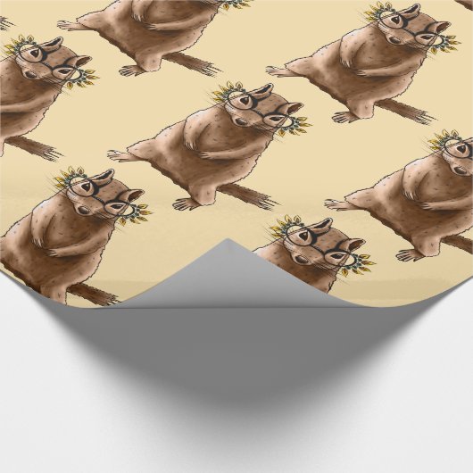 Grappige Chipmunk Eekhoorn Geek Dierenkunst Cadeaupapier (Hoek)