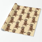 Grappige Chipmunk Eekhoorn Geek Dierenkunst Cadeaupapier (Uitgerold)