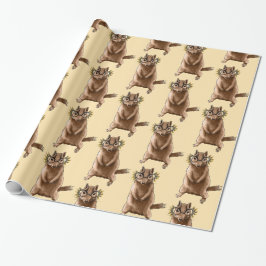 Grappige Chipmunk Eekhoorn Geek Dierenkunst Cadeaupapier