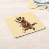 Grappige Chipmunk Eekhoorn Geek Dierenkunst Kartonnen Onderzetters (Schuin)