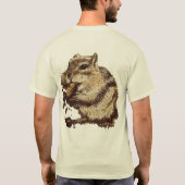 Grappige chipmunk eten een maïs persoon t-shirt (Achterkant)