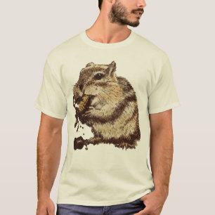 Grappige chipmunk eten een maïs persoon t-shirt