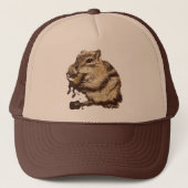 Grappige chipmunk eten een maïs persoon trucker pet (Voorkant)