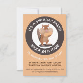 Grappige chipmunk gepersonaliseerde cartoon uitnod kaart (Voorkant)