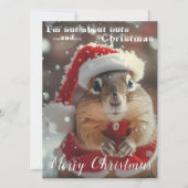 Grappige chipmunk noot voor kerstfoto feestdagenkaart (Voorkant)