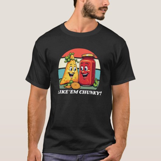 Grappige Chips En Salsa, Ik Hou Van Ze Chunky Grap T-shirt (Voorkant)