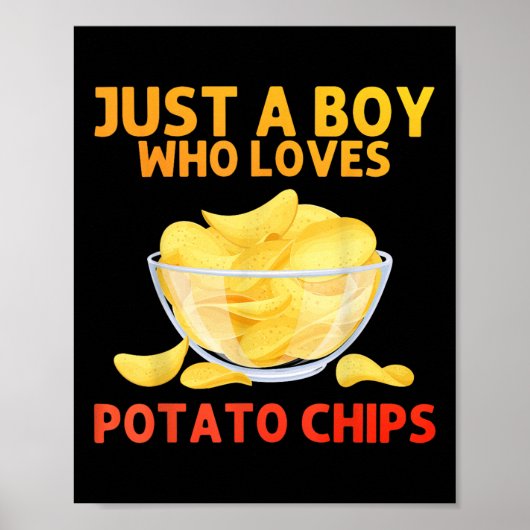 Grappige chips kunst voor mannen jongens kinderen poster (Voorkant)