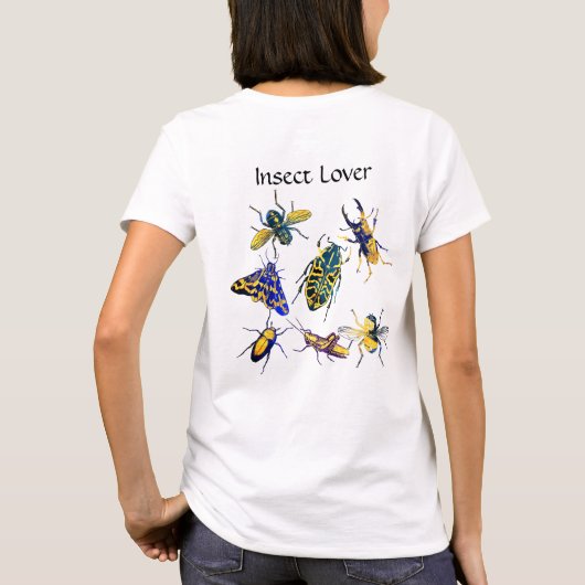 Grappige chique elegante entomologie insectenliefh t-shirt (Achterkant)