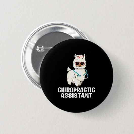 Grappige chiropractische zorg Instant Llama Chirop Ronde Button 5,7 Cm (Voorkant /achterkant)