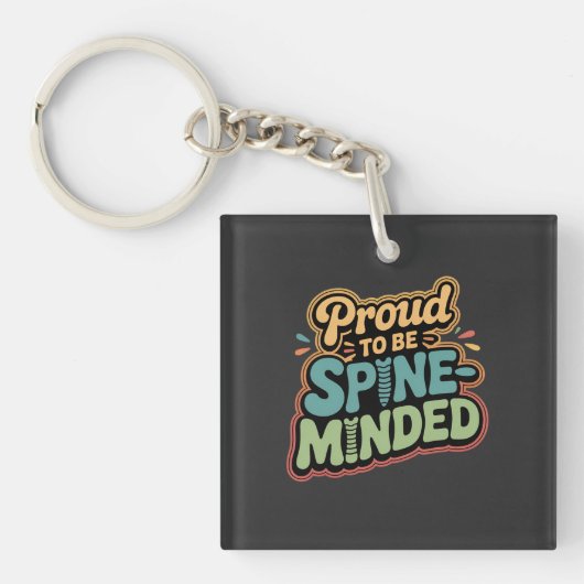 Grappige Chiropractor Gift Spine Gezondheid Quote Sleutelhanger (voorkant)
