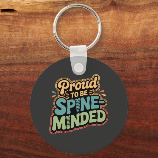 Grappige Chiropractor Gift Spine Gezondheid Quote Sleutelhanger (Voorkant)