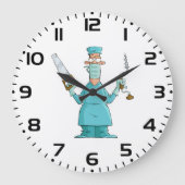 Grappige chirurg Cartoon hilarische medische Humor Grote Klok (Voorkant)