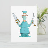 Grappige chirurg Cartoon hilarische medische Humor Kaart (Staand voorkant)