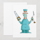 Grappige chirurg Cartoon hilarische medische Humor Kaart (Voorkant / Achterkant)