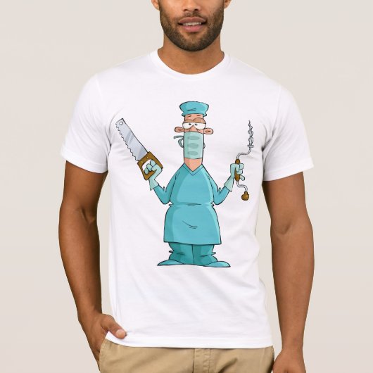 Grappige chirurg Cartoon hilarische medische Humor T-shirt (Voorkant)