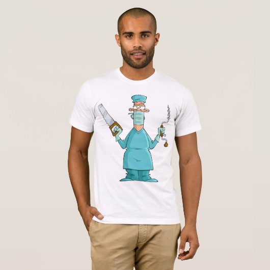 Grappige chirurg Cartoon hilarische medische Humor T-shirt (Voorkant volledig)