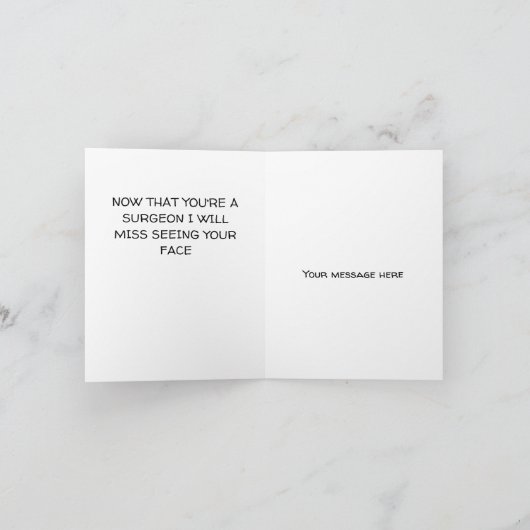 Grappige chirurg dokter kaart (Binnen)