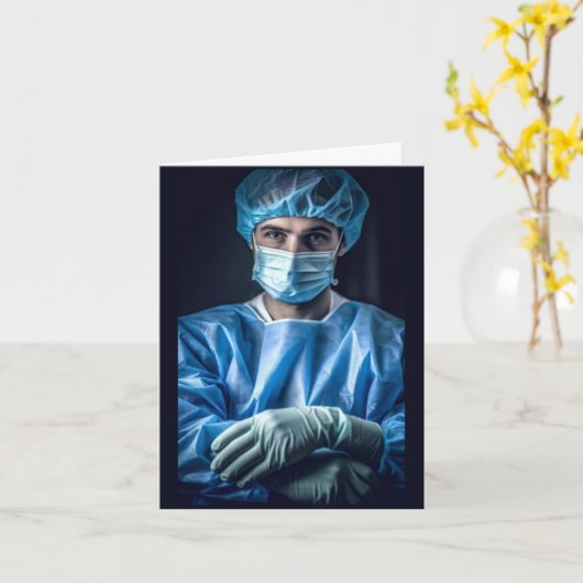 Grappige chirurg dokter kaart (Gele Bloem)