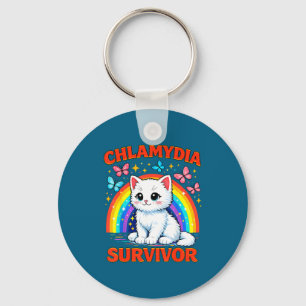 Grappige Chlamydia-overlevende Sarcastische Witte Sleutelhanger