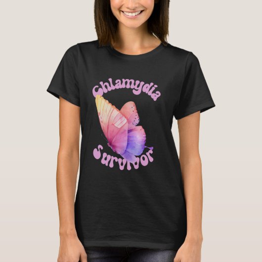 Grappige Chlamydia Survivor Graphic Meme T-shirt (Voorkant)