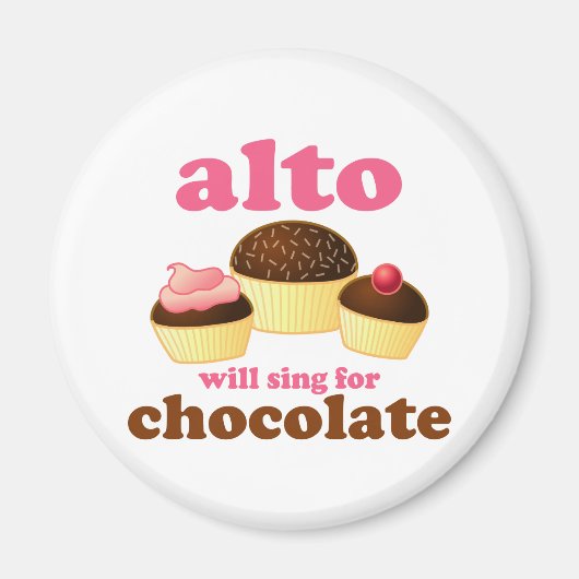 Grappige Chocolade Alto Magnet (Voorkant)
