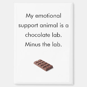 Grappige Chocolade Emotionele Ondersteuningsdier K Magneet