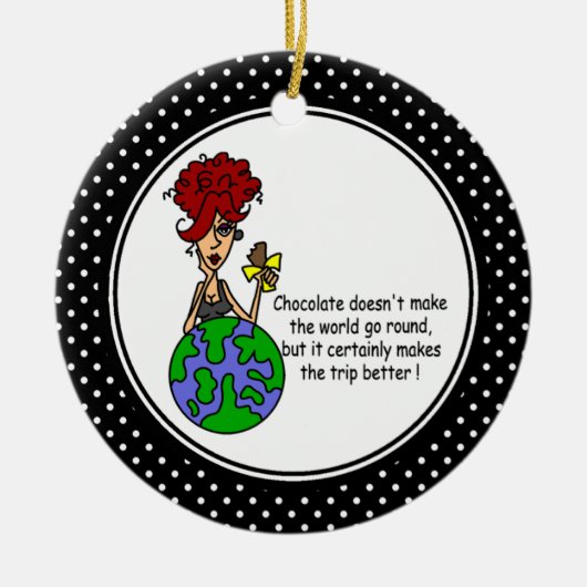 Grappige Chocolade Humor Kerst Ornament (Voorkant)