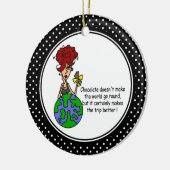 Grappige Chocolade Humor Kerst Ornament (Links)