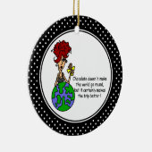 Grappige Chocolade Humor Kerstversiering Keramisch Ornament (Rechts)