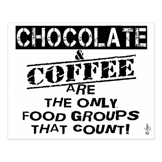 Grappige Chocolade & Koffie Hout Kunststempel, 4 x Rubberstempel (Afrduk)