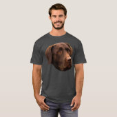 Grappige Chocolade Lab Labrador Retriever Hond T-shirt (Voorkant volledig)