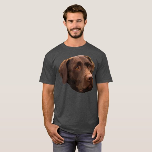 Grappige Chocolade Lab Labrador Retriever Hond T-shirt (Voorkant volledig)